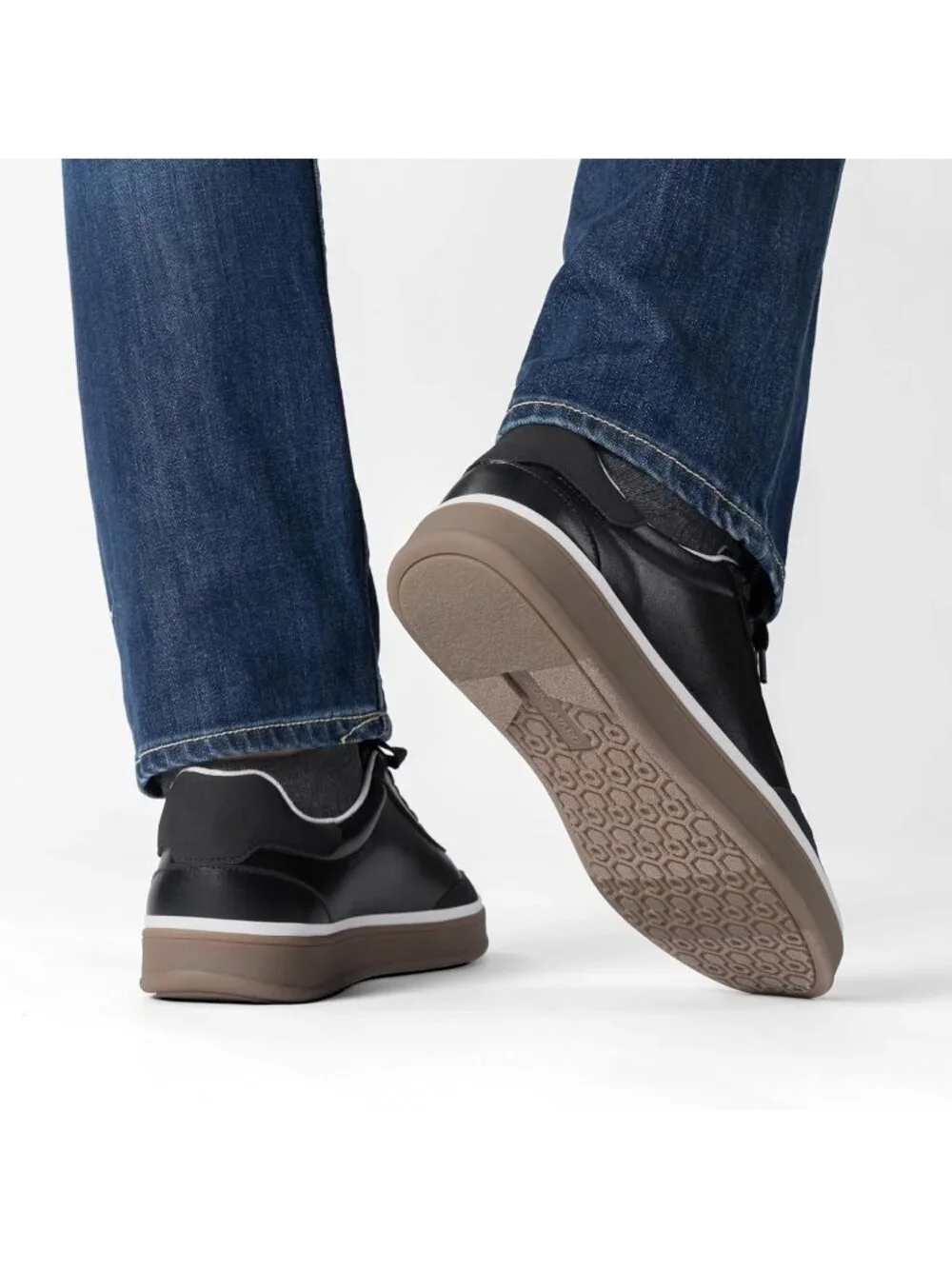 Men's Black Faux Suede Rubber Casual Comfortable Business Fashion Sneakers